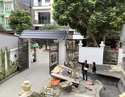 Xem phong thủy xây hồ cá KOI nhà em Nguyệt ở Trại Lẻ - Vĩnh Niệm - Hải Phòng